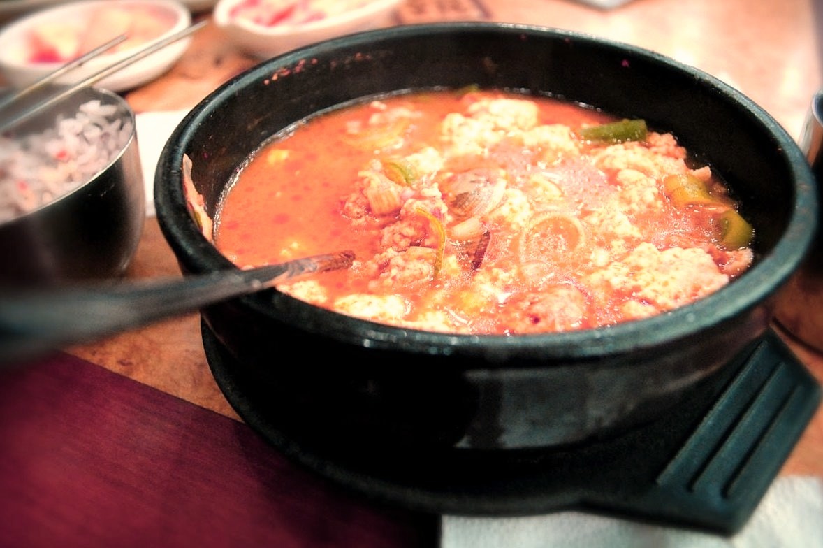 Sundubu jjigae- Spicy Korean Seafood and Tofu Soup