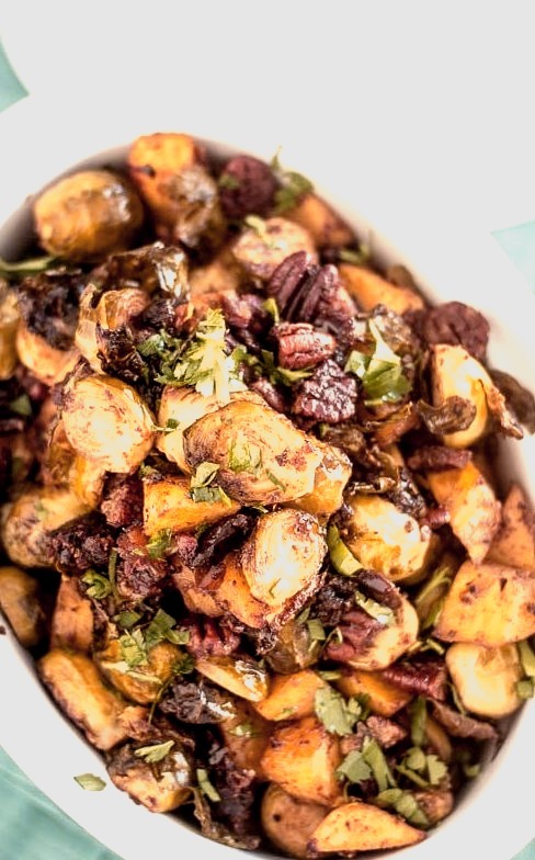 Oven Roasted Brussels Sprouts and Acorn Squash