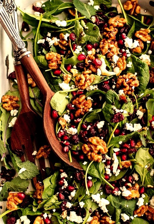 Winter Salad with Maple Candied Walnuts and Balsamic Fig Dressing