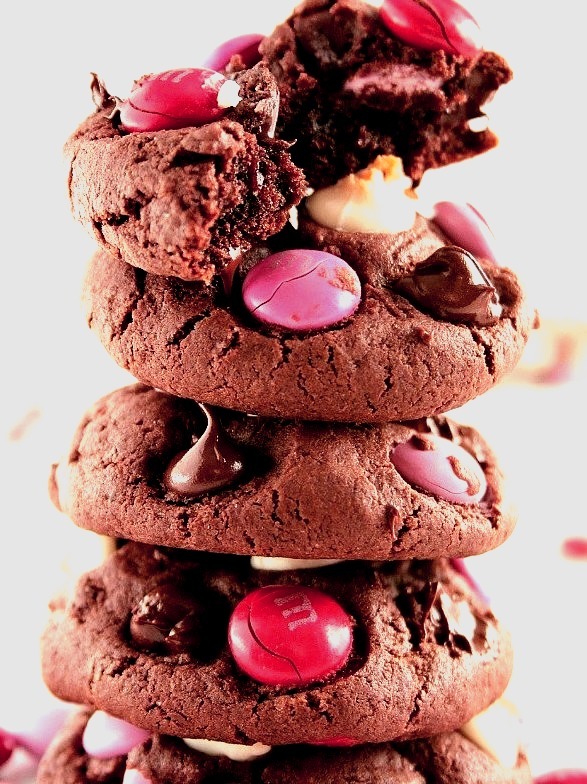 Double chocolate m&m cookies
