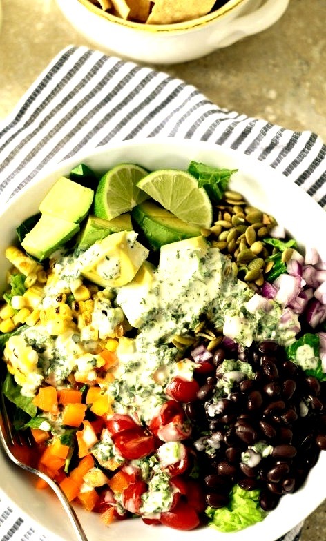 Mexicali Chopped Salad with Creamy Cilantro Lime Dressing